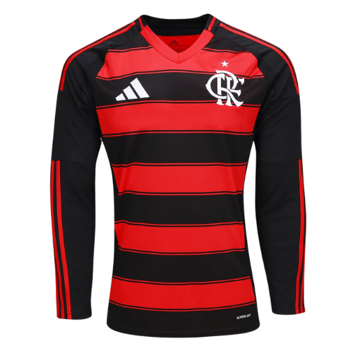 Camisa Flamengo Home 25/26 Manga Longa - Vermelho e Preto