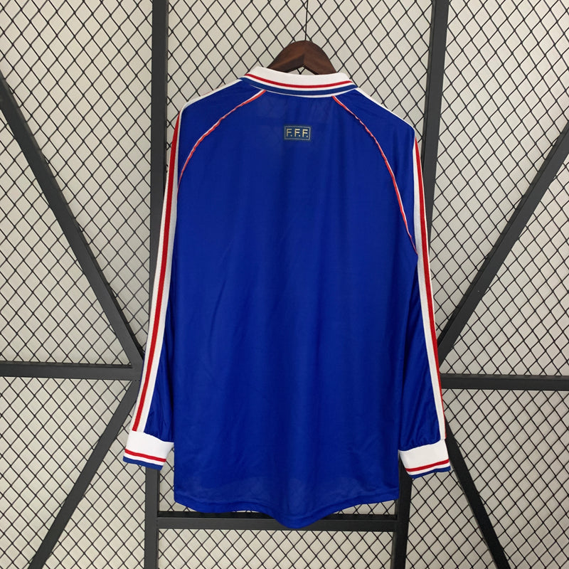 Camisa Retrô França Manga Longa 1998 - Edição Copa do Mundo