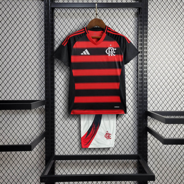 Conjunto Infantil Flamengo Home 25/26 - Vermelho e Preto