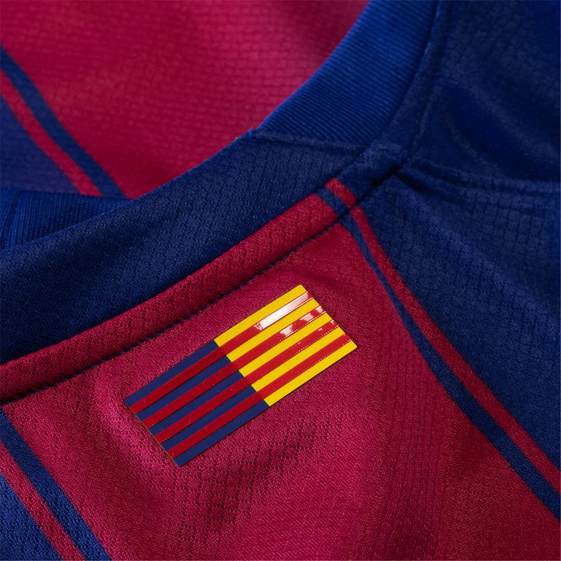 Camisa Barcelona Home 25/26 Manga Longa - Azul e Vermelha